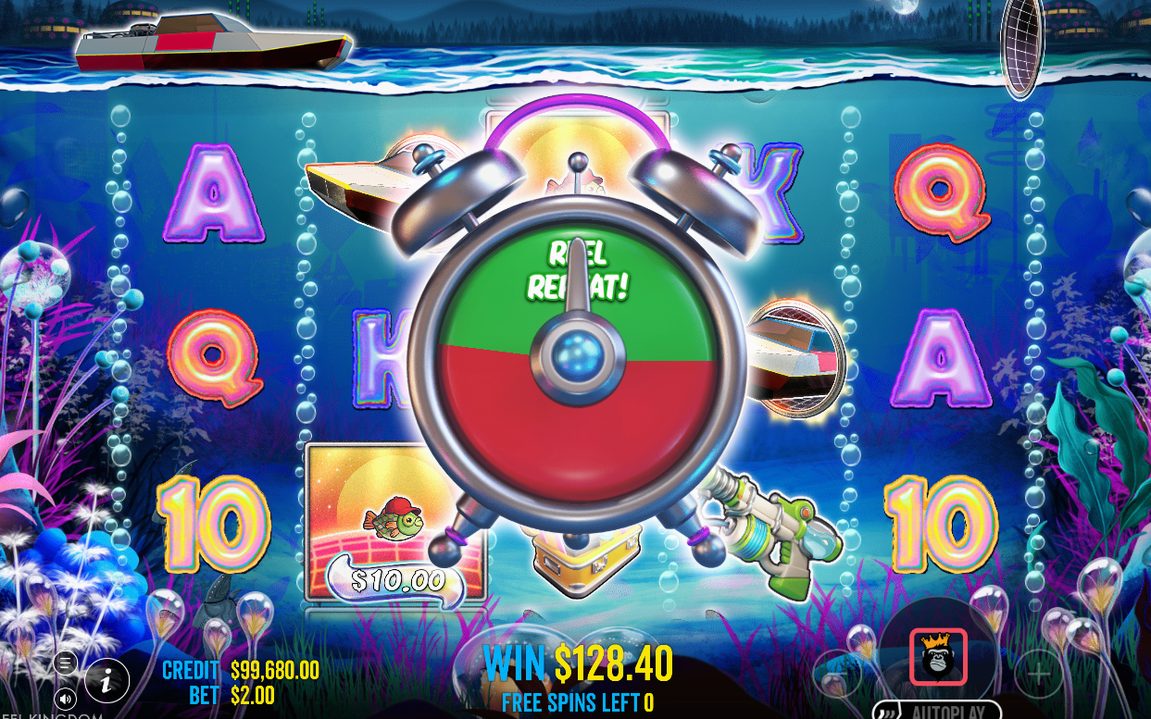 MONEY symbols collected by FISHERMAN WILD on the 12-slot meter