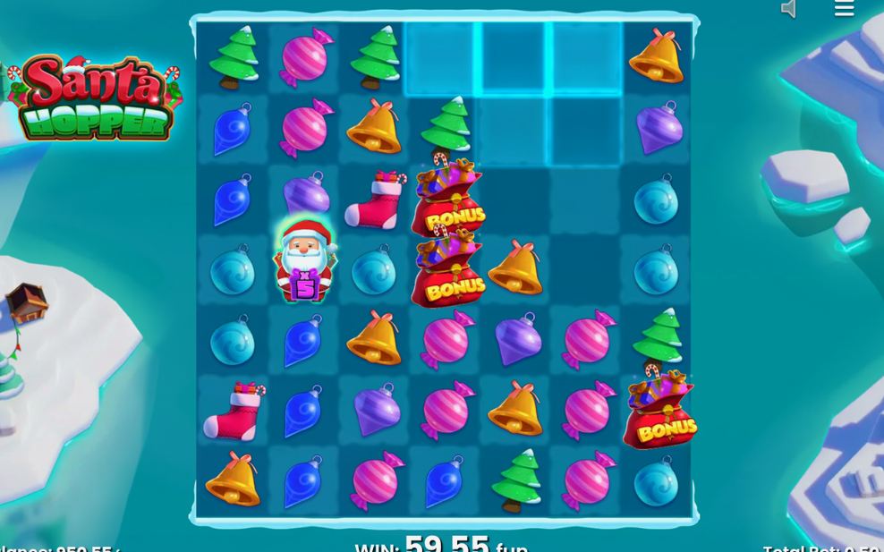 Bonus screen with Tumble and Money Collect symbols