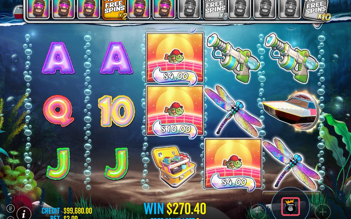 Free Spins round with the 2x, 3x and 10x ladder